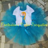 ♥ Conjunto Frozen - Elsa Toy- Tutu+Camiseta+Par de Pompons♥